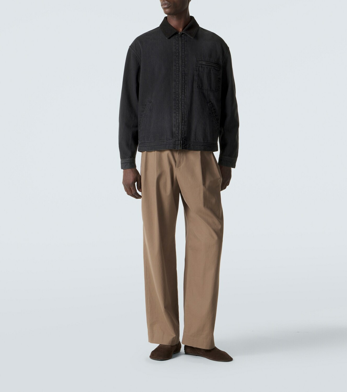 The Row Tibor cotton and cashmere wide-leg pants