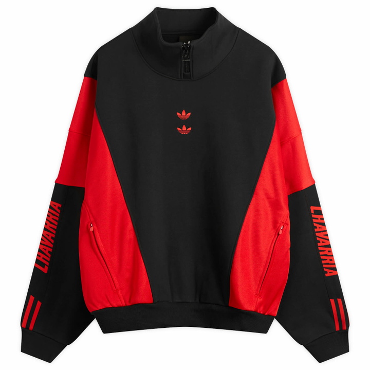 Photo: Adidas x Willy Chavarria Watsonville Mockneck in Black/Red