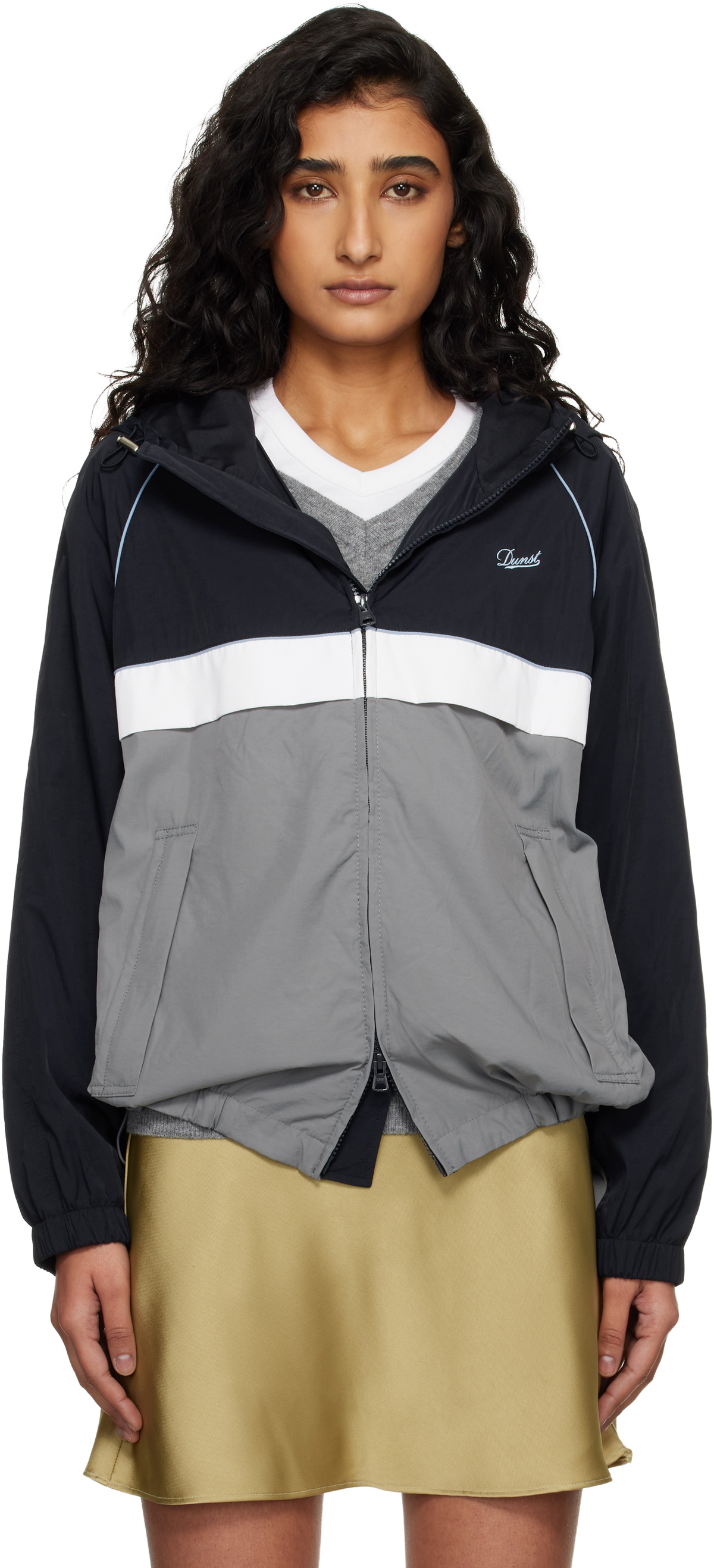 Dunst Navy & Gray Blocked Windbreaker Jacket
