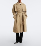 The Row Ayana caped cotton twill trench coat
