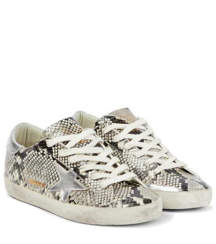 Photo: Golden Goose Super-Star snake-effect leather sneakers