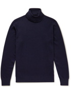 Loro Piana - Dolcevita Slim-Fit Cashmere, Virgin Wool and Silk-Blend Rollneck Sweater - Blue