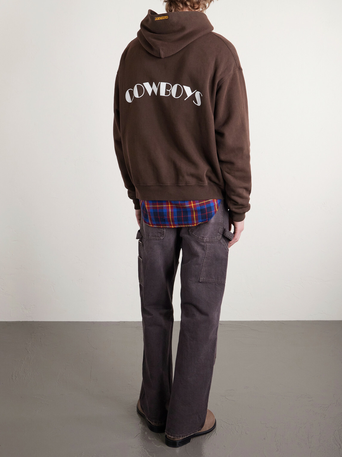 Cherry Los Angeles - Cowboys Logo-Embroidered Printed Cotton-Jersey Hoodie - Brown