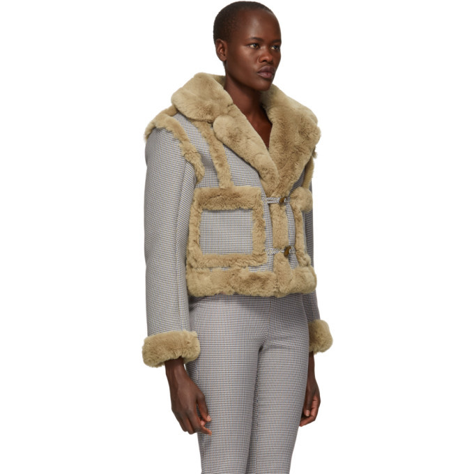 Opening Ceremony Reversible Navy and Brown Fur Insomnia Jacket