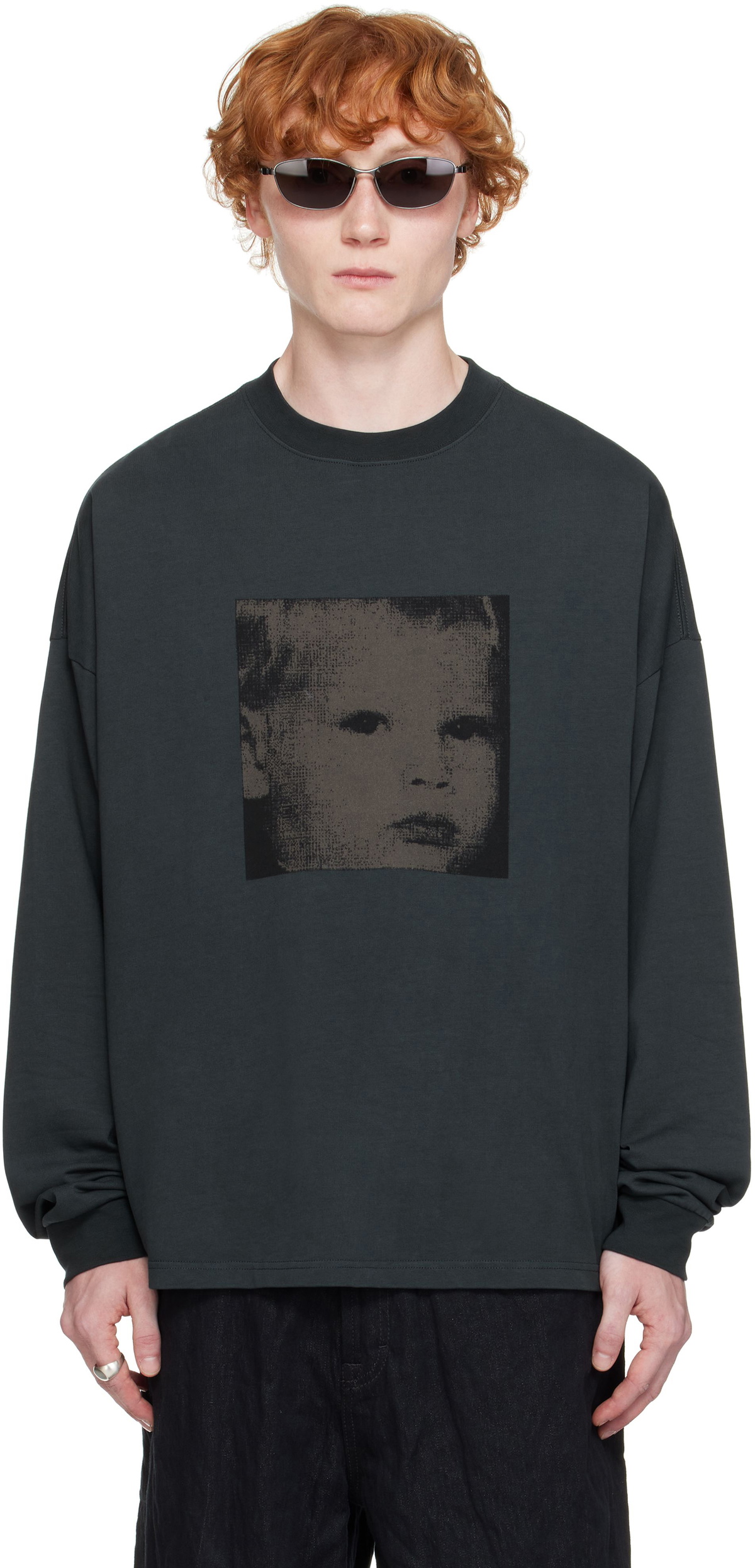 Still Kelly Black Boxy Long Sleeve T-shirt