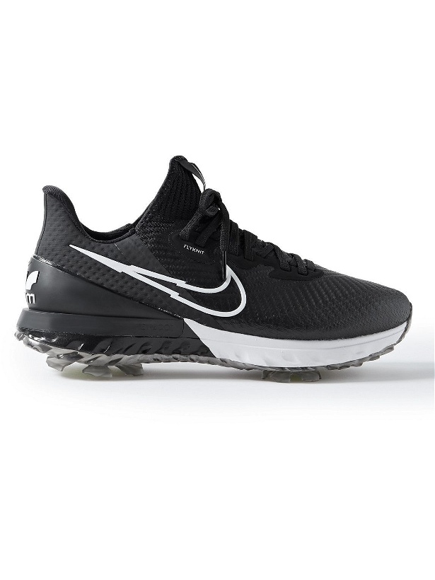 Photo: Nike Golf - Air Zoom Infinity Tour Rubber-Trimmed Flyknit Golf Shoes - Black