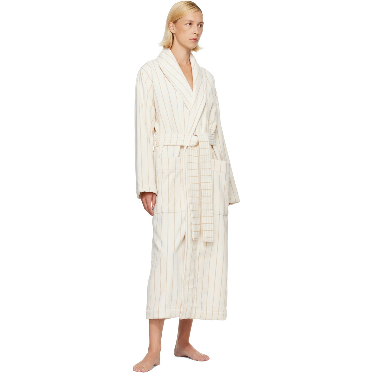 Tekla Off-White & Beige Terry Classic Bathrobe