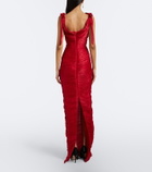 Marmar Halim Pleated taffeta gown