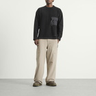 and wander Men's REWOOL Jacquard Crew Knit Sweater in Black