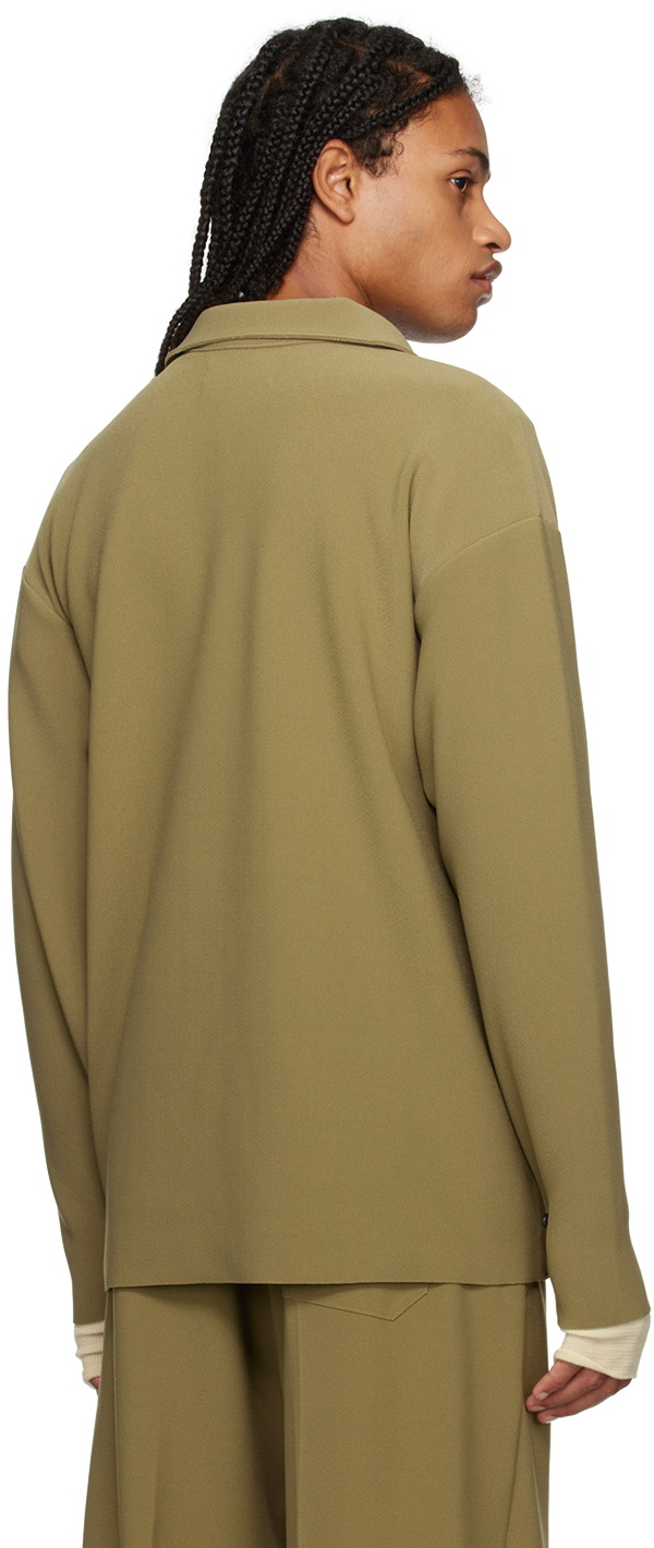 Birrot Khaki Point Collar Shirt