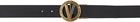 Versace Jeans Couture Black V-Emblem Round Reversible Belt