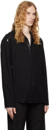 CARNET-ARCHIVE Black Skin-Off Zip-Up Jacket