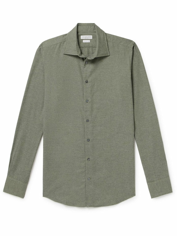 Photo: Richard James - Cotton and Cashmere-Blend Flannel Shirt - Green