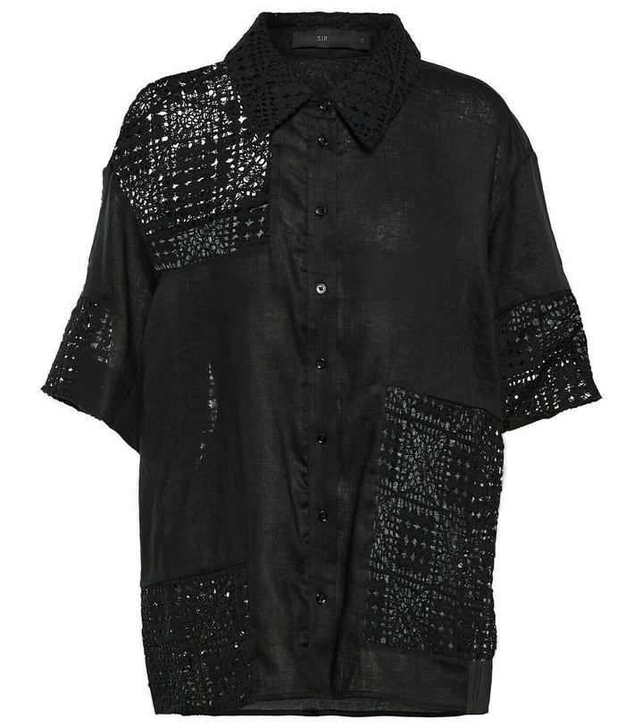 Photo: SIR Rayure patchwork cotton shirt