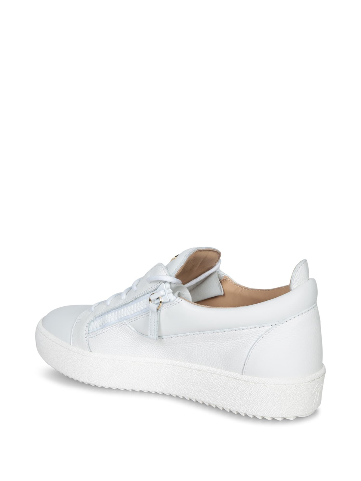 Giuseppe Zanotti Zip Logo White- Gold Sneakers