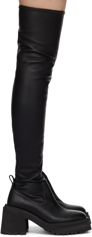 Photo: UNDERCOVER Black Leather Tall Boots