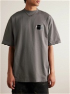 Balenciaga - Gaffer Oversized Logo-Embroidered Appliquéd Cotton-Jersey T-Shirt - Gray