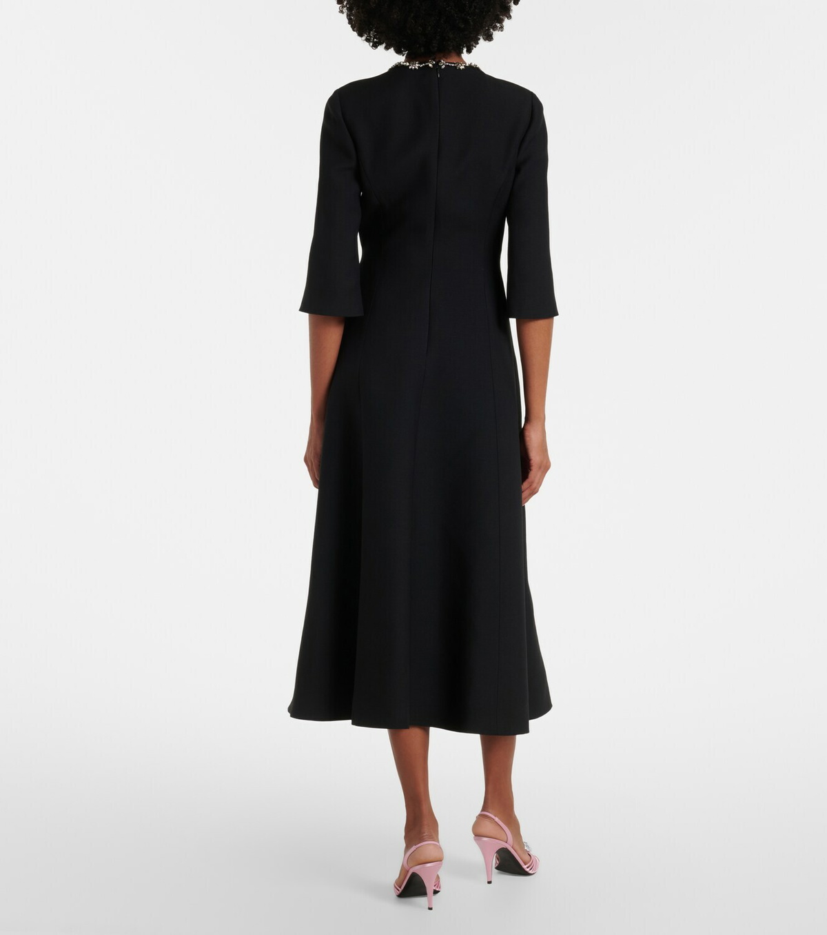 Valentino Crepe Couture embellished midi dress