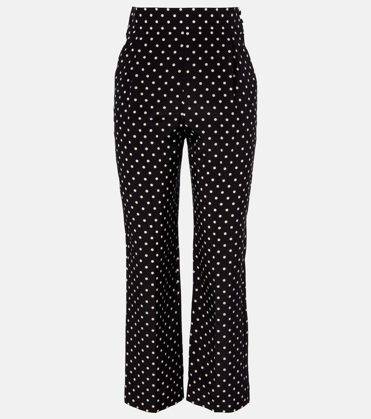 Valentino Silk crêpe de chine polka-dot straight pants