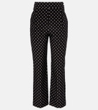 Valentino Silk crêpe de chine polka-dot straight pants