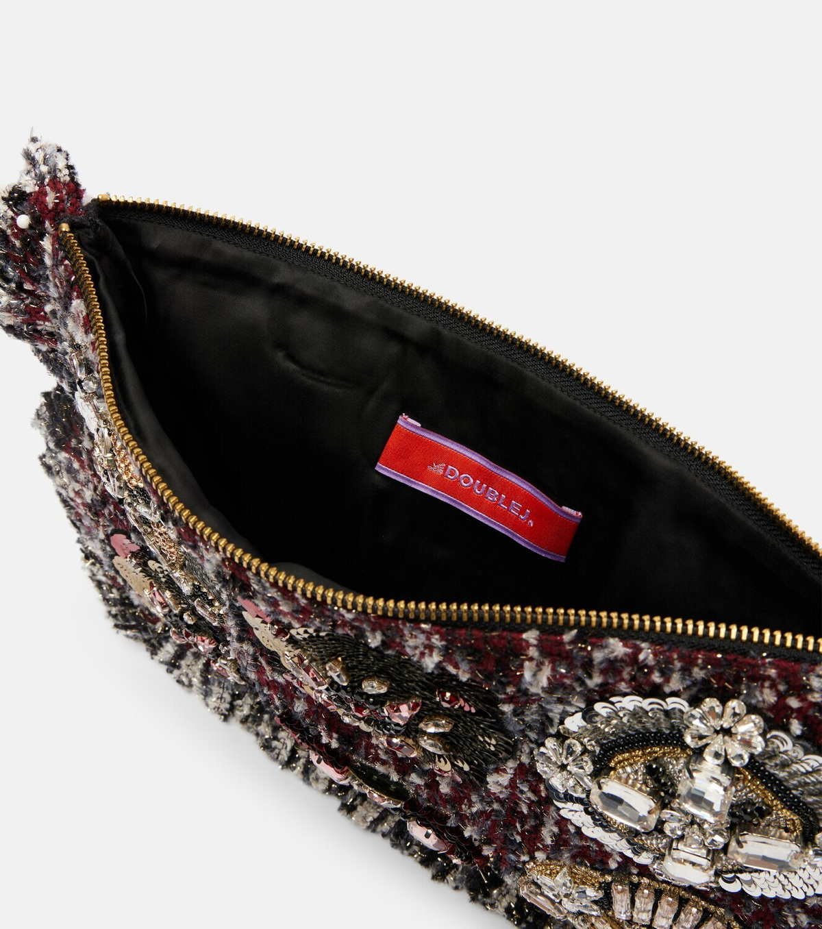 La DoubleJ Small embroidered jacquard pouch