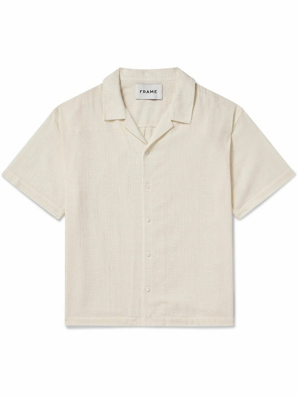 Photo: FRAME - Camp-Collar Cotton Shirt - Neutrals