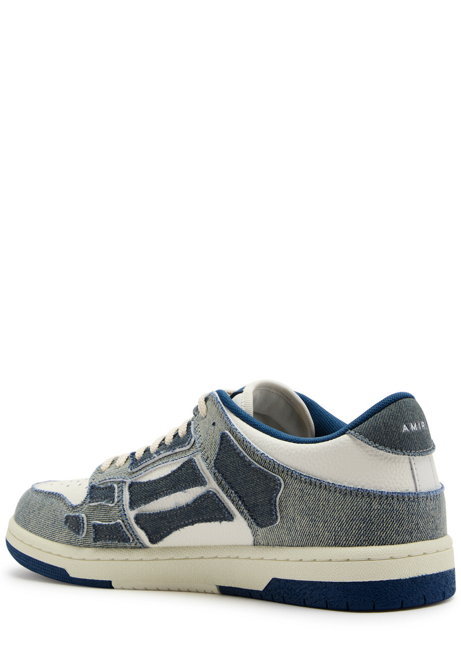 Amiri Skel Panelled Leather Sneakers Blue Amiri