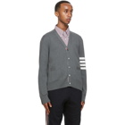 Thom Browne Grey Milano Stitch 4-Bar Cardigan