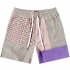 The Future Is On Mars Men's Corduroy Patchwork Short in Galactic Grey/Purple