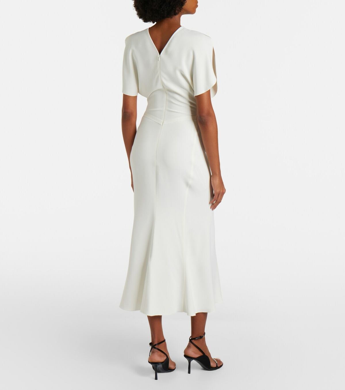 Victoria Beckham Bela gathered cady midi dress