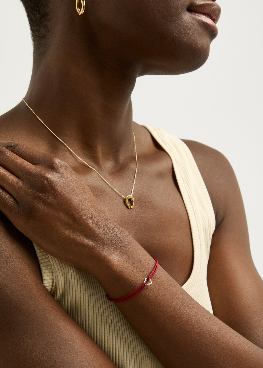 Aliita Mini Corazon Cord Bracelet - Red - One Size