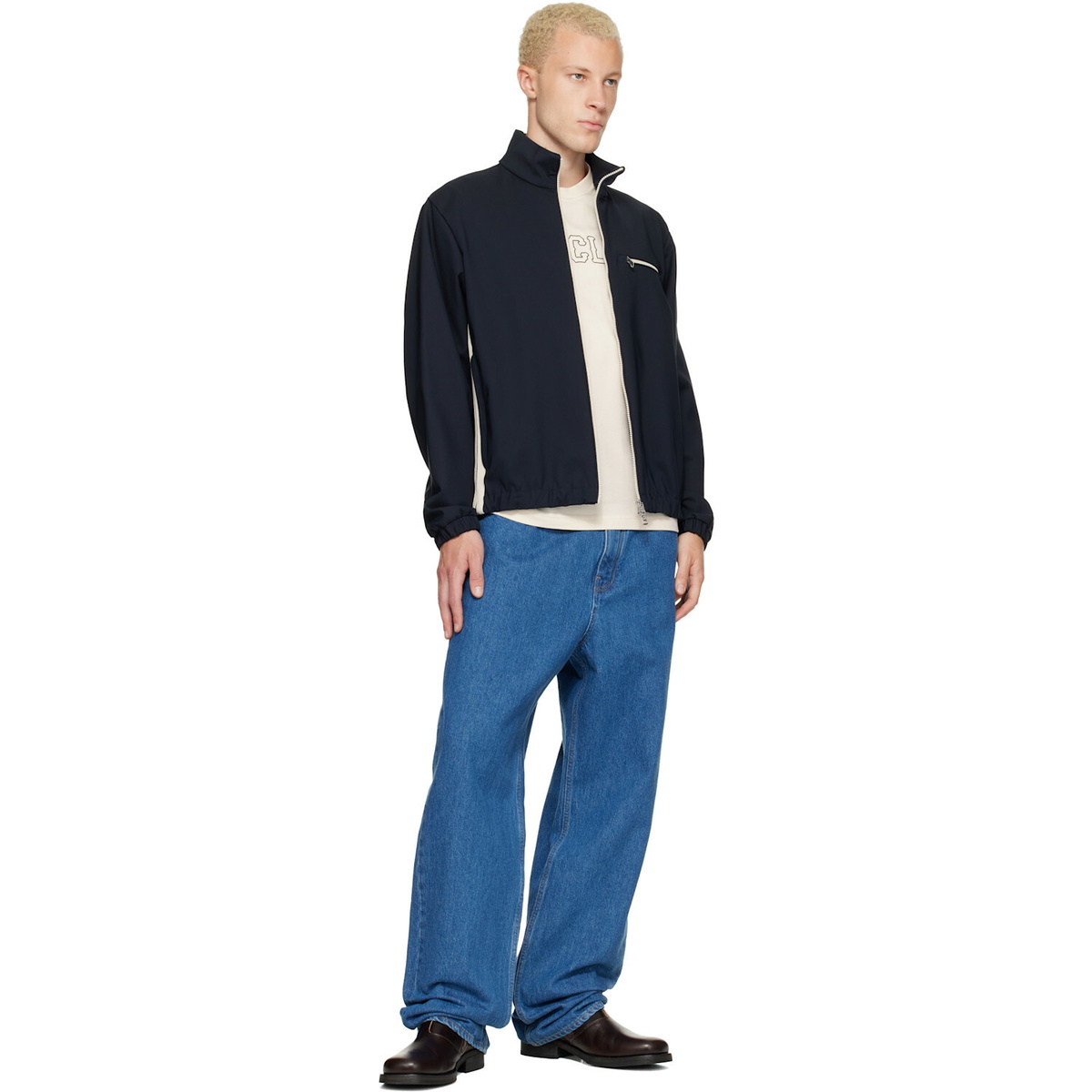 Moncler Navy Fourioun Cotton Blend Short Jacket