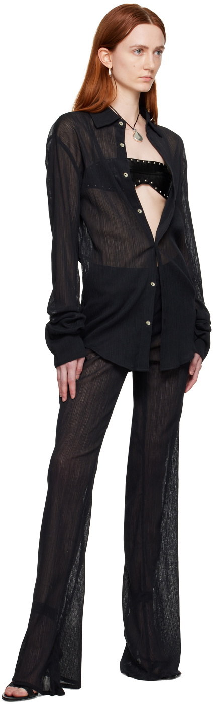 Ludovic de Saint Sernin Black Semi-Sheer Shirt