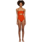 Rudi Gernreich Orange Single Strap Hardware One-Piece Swimsuit