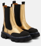 Ganni Metallic leather Chelsea boots