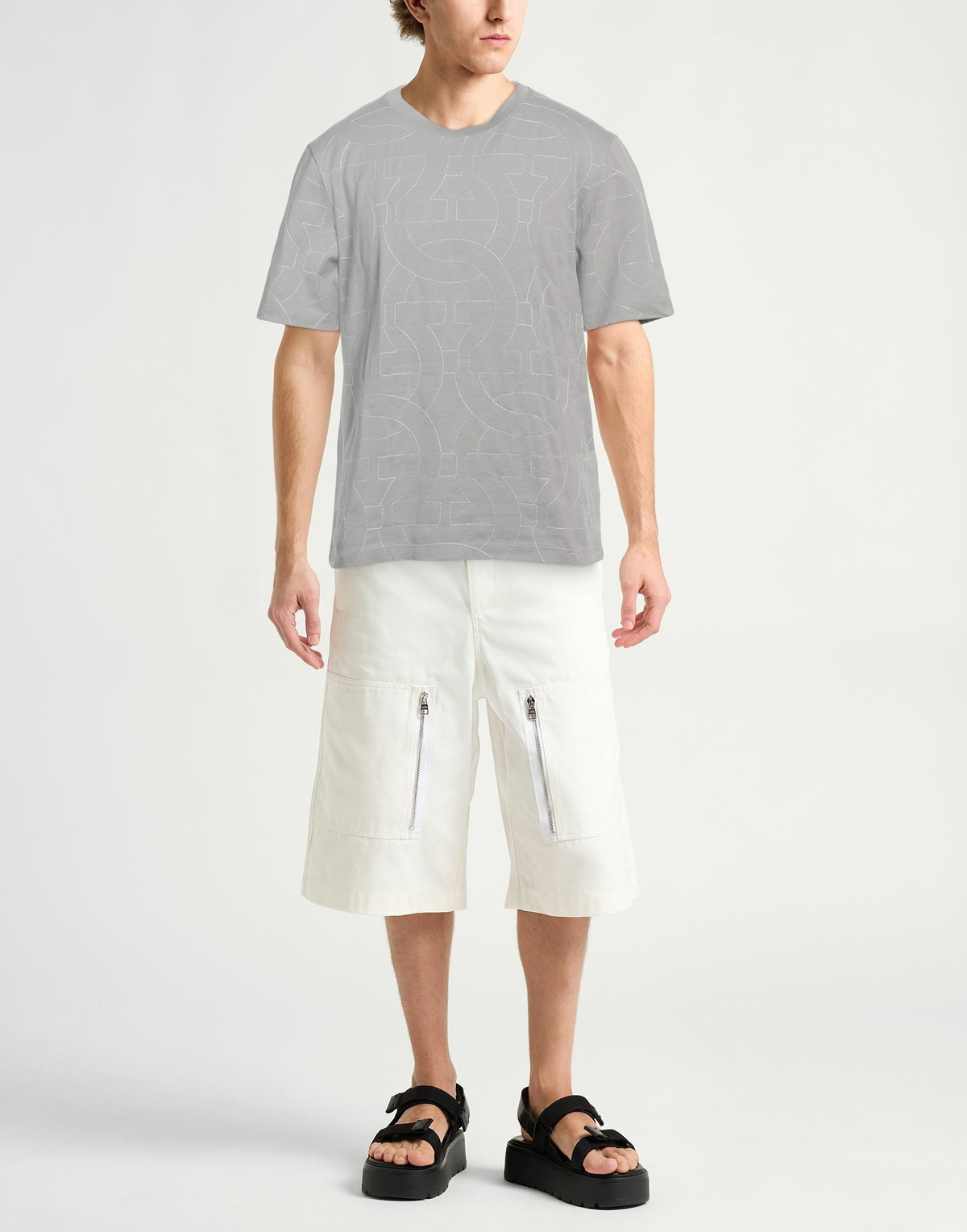 Ferragamo Mens T-shirt Light in Grey