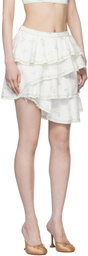 Yuhan Wang SSENSE Exclusive White Floral Print Denim Miniskirt