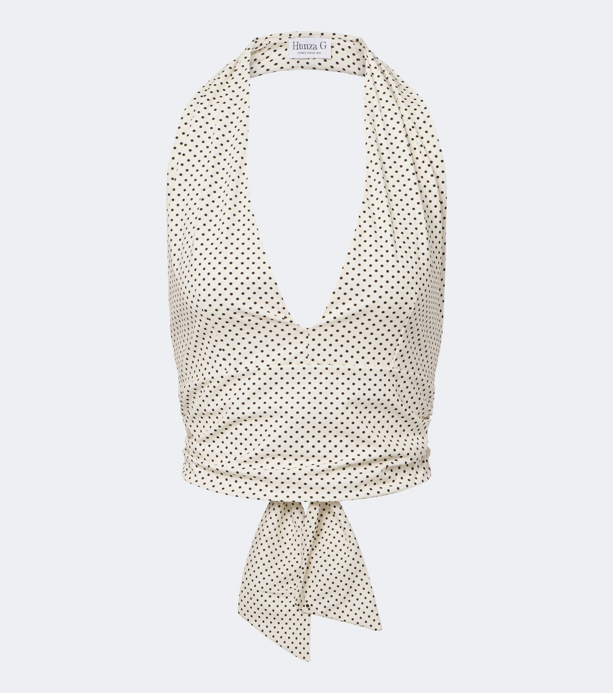 Hunza G Polka-dot halterneck crop top
