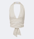Hunza G Polka-dot halterneck crop top
