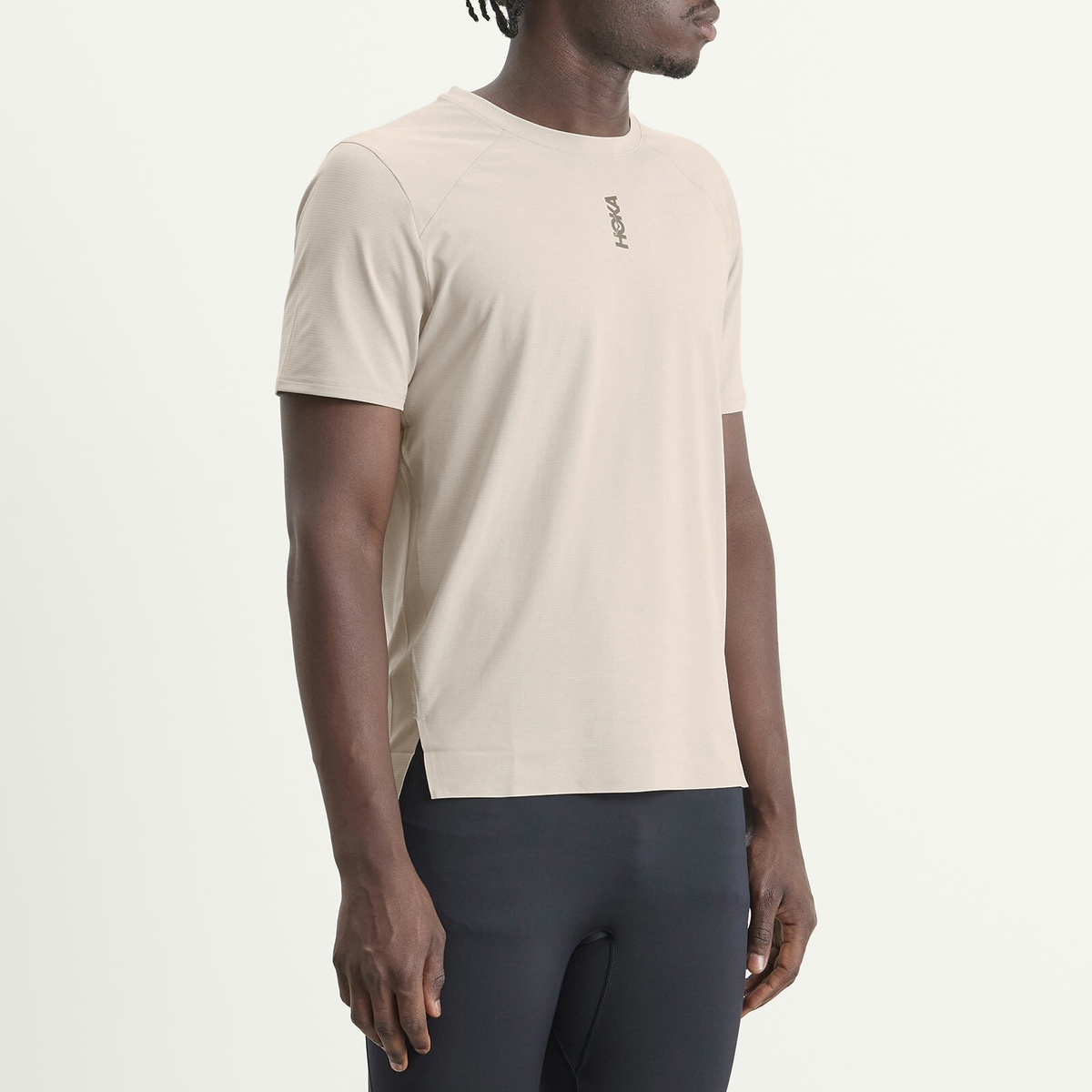 HOKA ONE ONE Men's Everyrun Short Sleeve in River Rock Grey