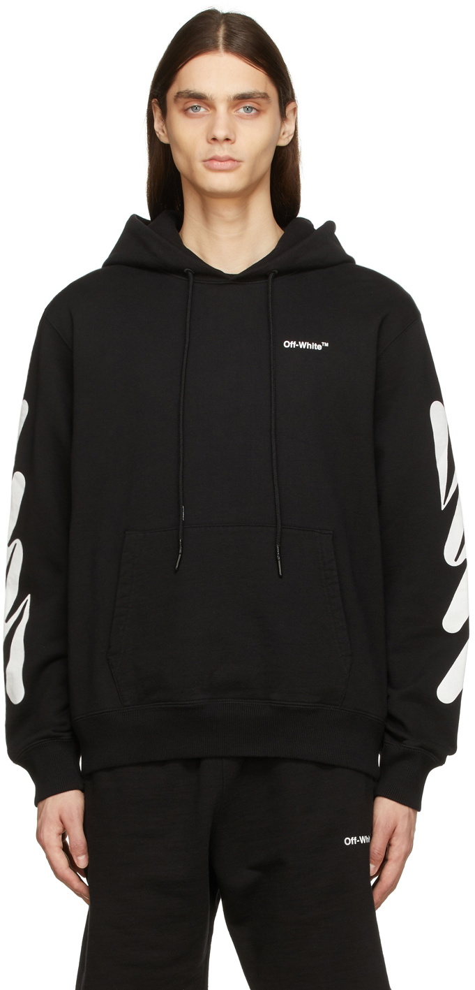 Off-White Black Wave Diag Hoodie Off-White