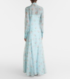 Leo Lin Lilith bow-detail floral chiffon maxi dress