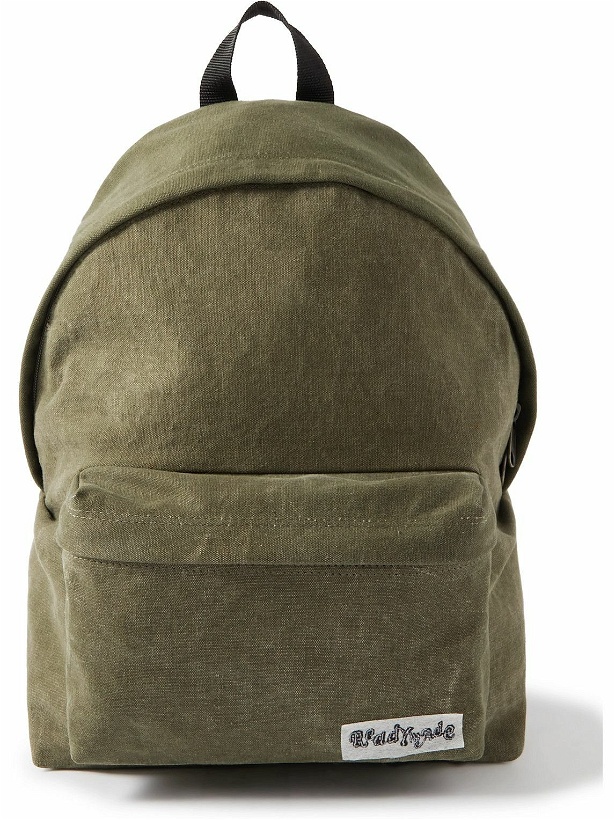 Photo: READYMADE - Logo-Appliquéd Distressed Cotton-Canvas Backpack