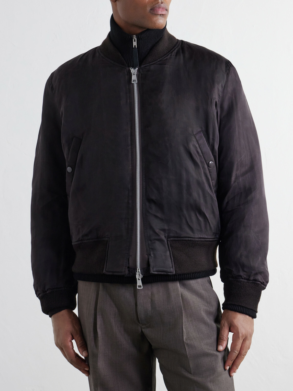 Our Legacy - Reversible Padded Coated-Twill Bomber Jacket - Brown