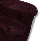 Rubinacci - Manny Pleated Cotton-Blend Corduroy Trousers - Burgundy