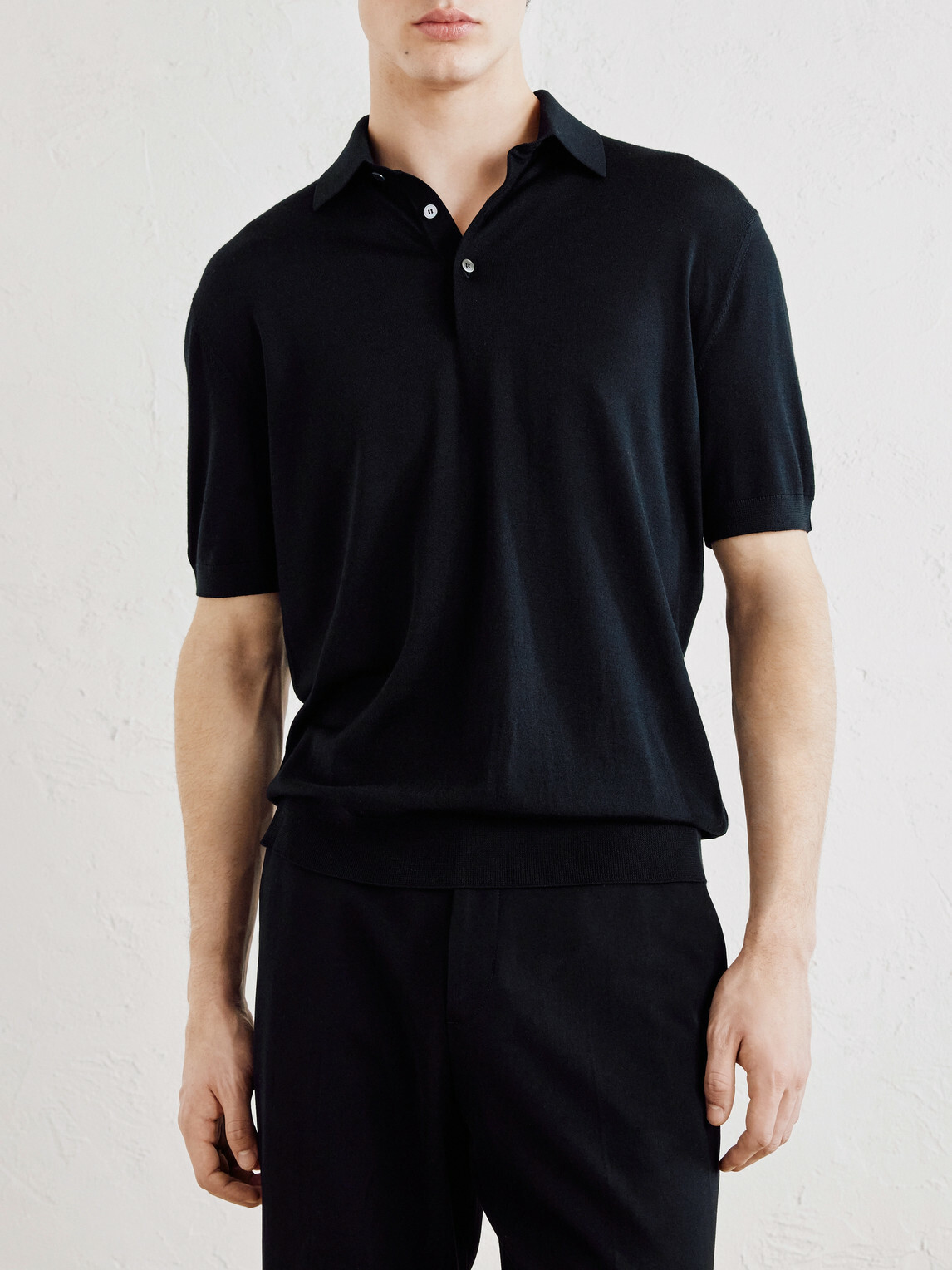 Zegna - Wool Polo Shirt - Black