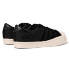 Y-3 - Yohji Star Leather and Suede-Trimmed Canvas Sneakers - Black