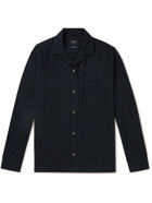 Bellerose - Florian Camp-Collar Cotton-Flannel Shirt - Blue