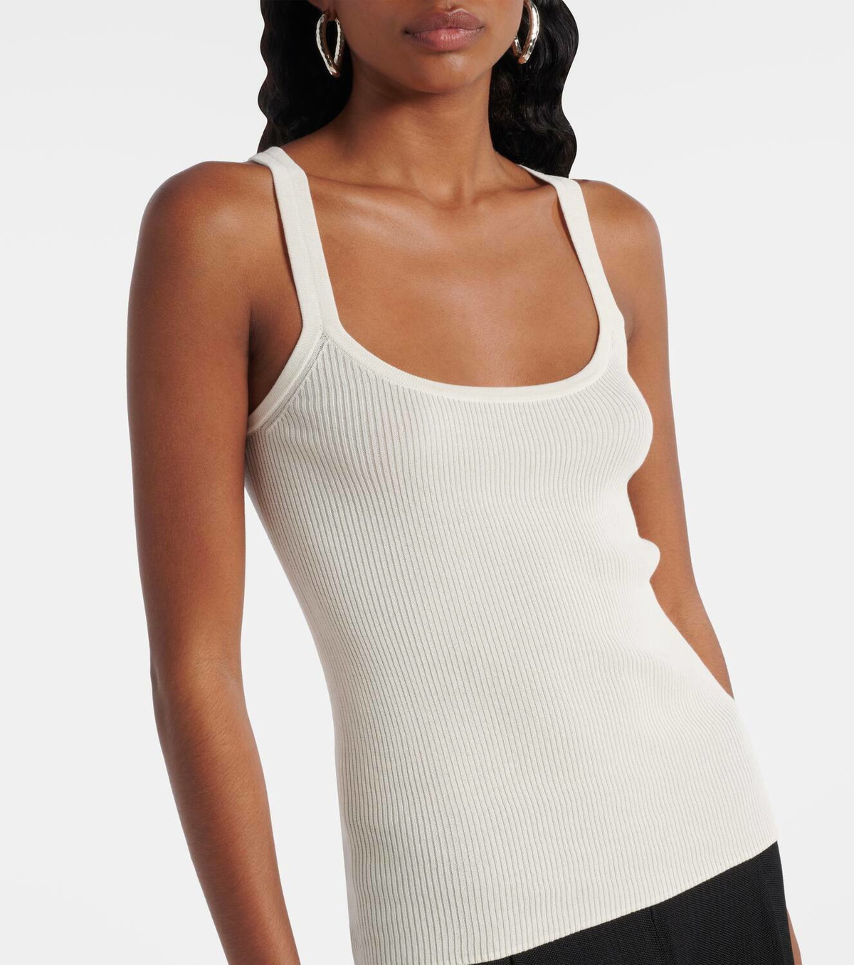Max Mara Helier ribbed-knit cotton-blend tank top