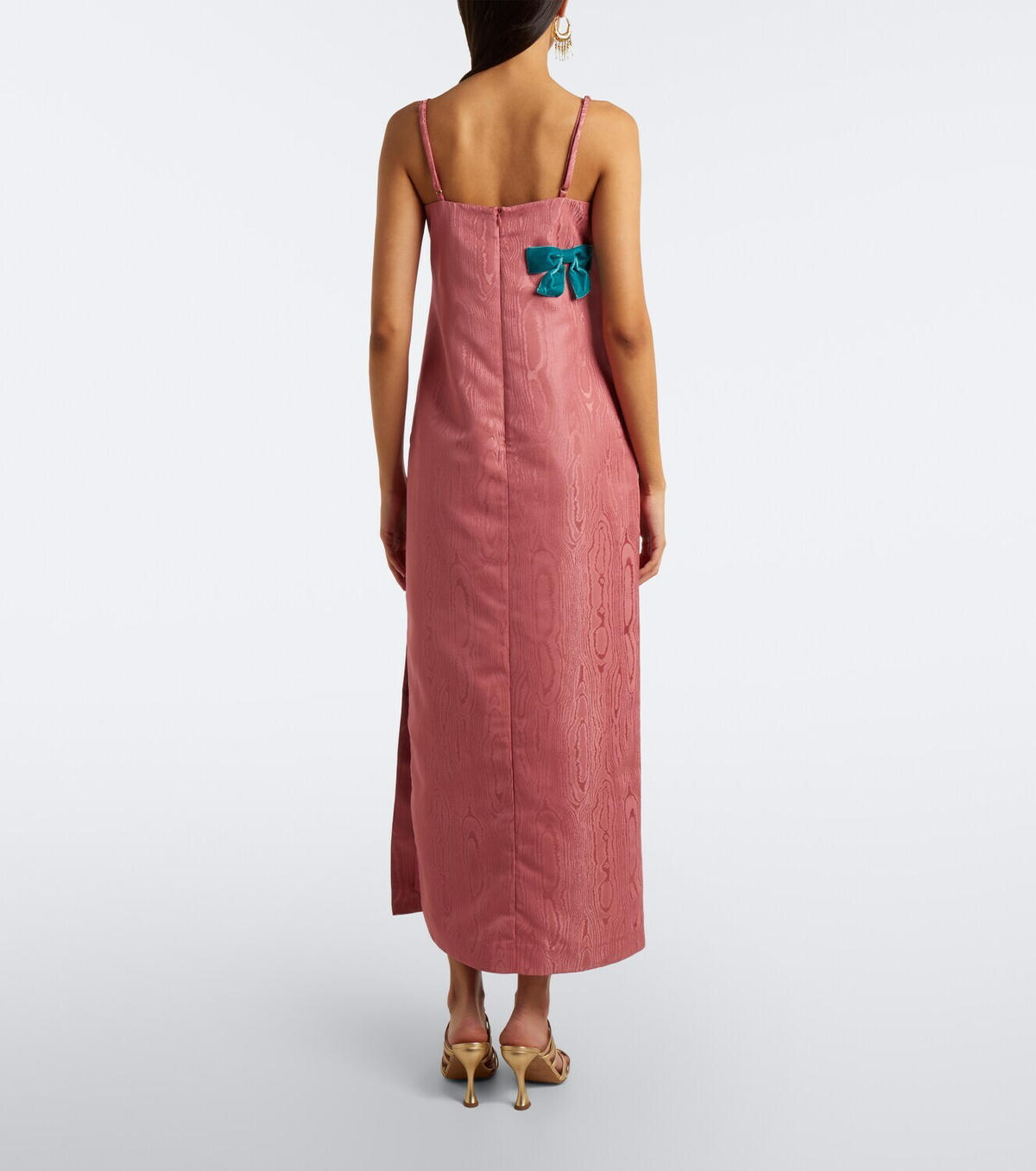Alémais Valentina bow-detail moiré midi dress